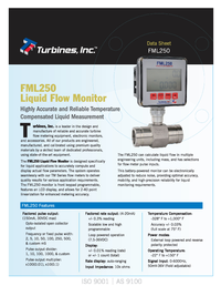 Thumbnail of document Data Sheet - FML250 Liquid Flow Monitor